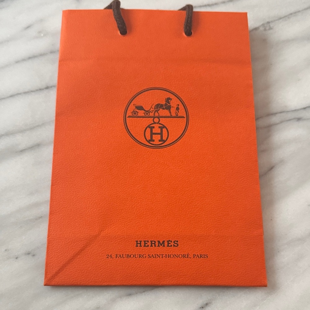 Hermes shopping bag with ribbon